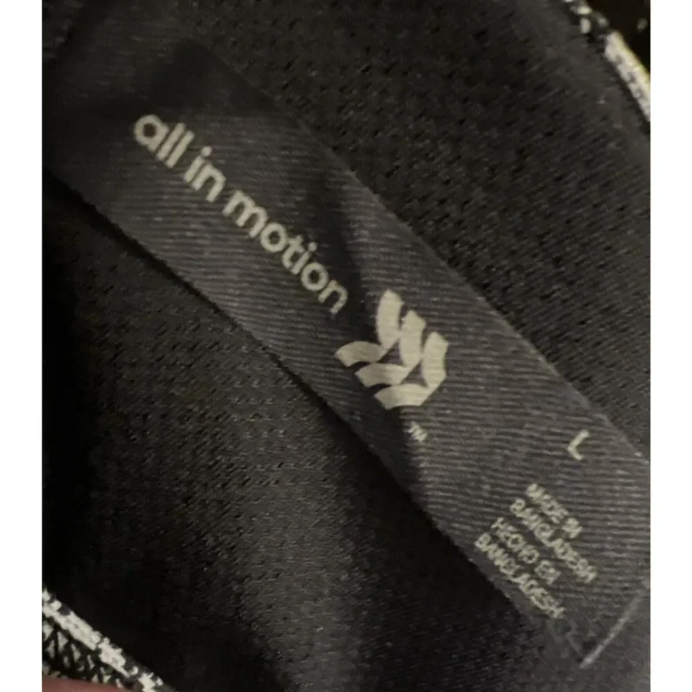 All in Motion Sports Bra Women’s Large Black Gray Marbled Medium Support
